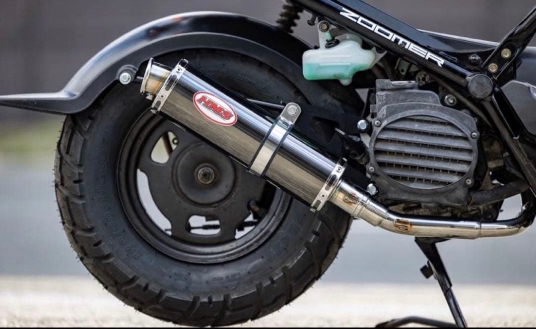 新 HMS製AF58 ズーマー 50 B2X ステンレスマフラー ブラック