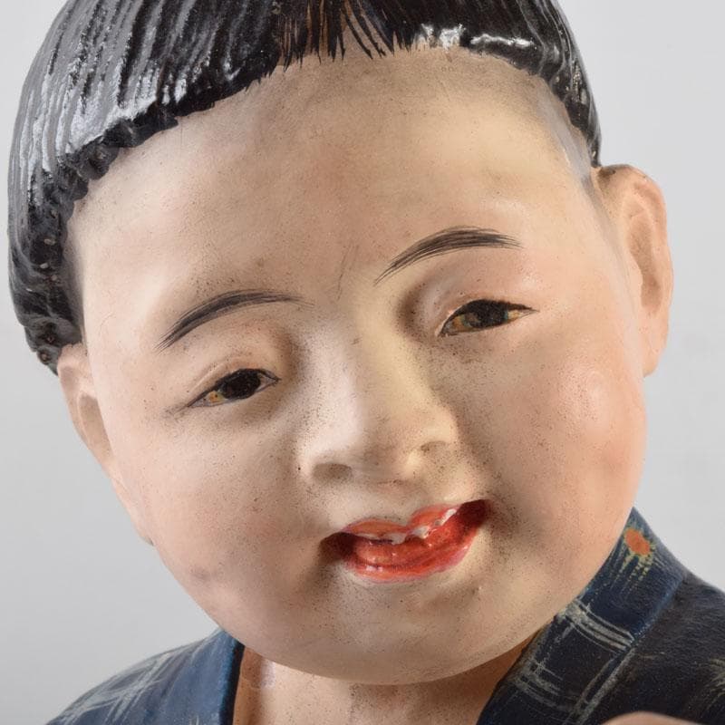 博多人形　陶人形　童　男の子　置物　時代箱　C　8739A