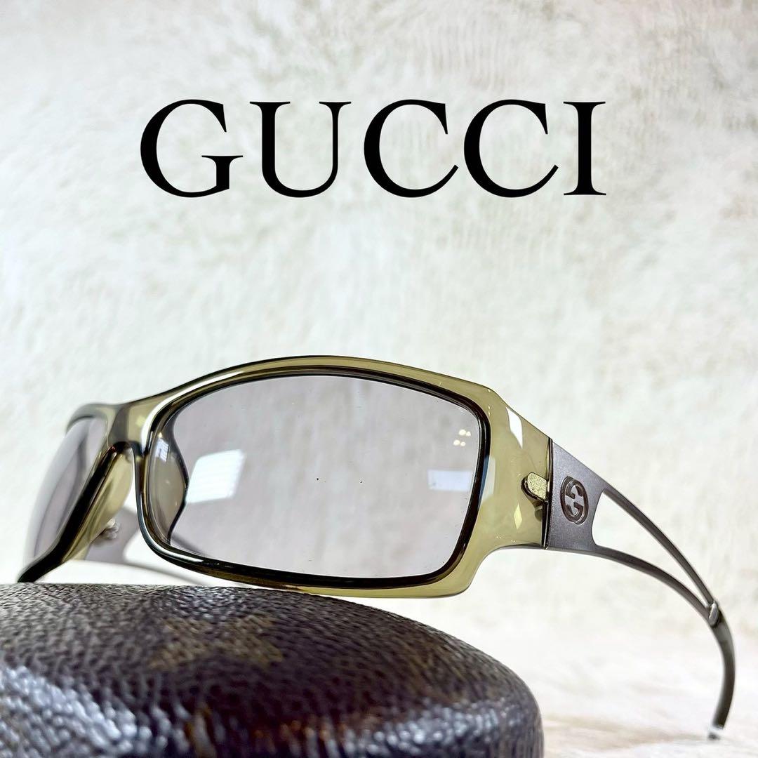 美品　GUCCI　GGロゴ　サングラス　GG1486　ブラウンレンズ・フレーム