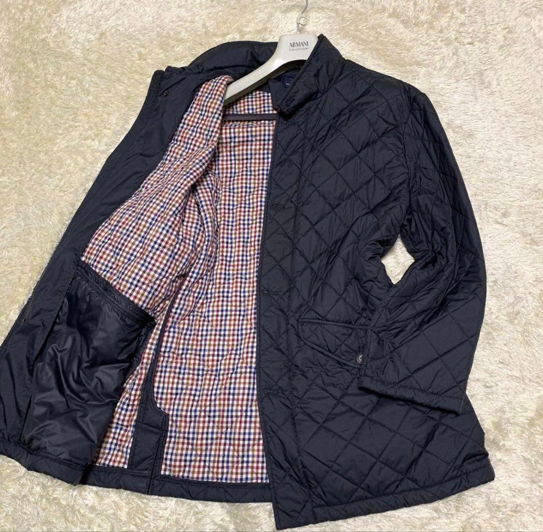 【美品】ブルックスブラザーズ　キルティングコート　フード　ダークネイビー　XL