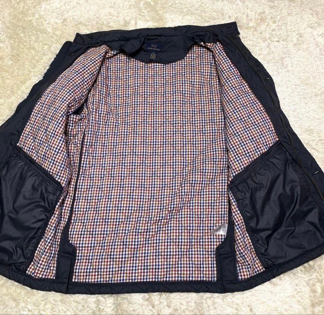 【美品】ブルックスブラザーズ　キルティングコート　フード　ダークネイビー　XL