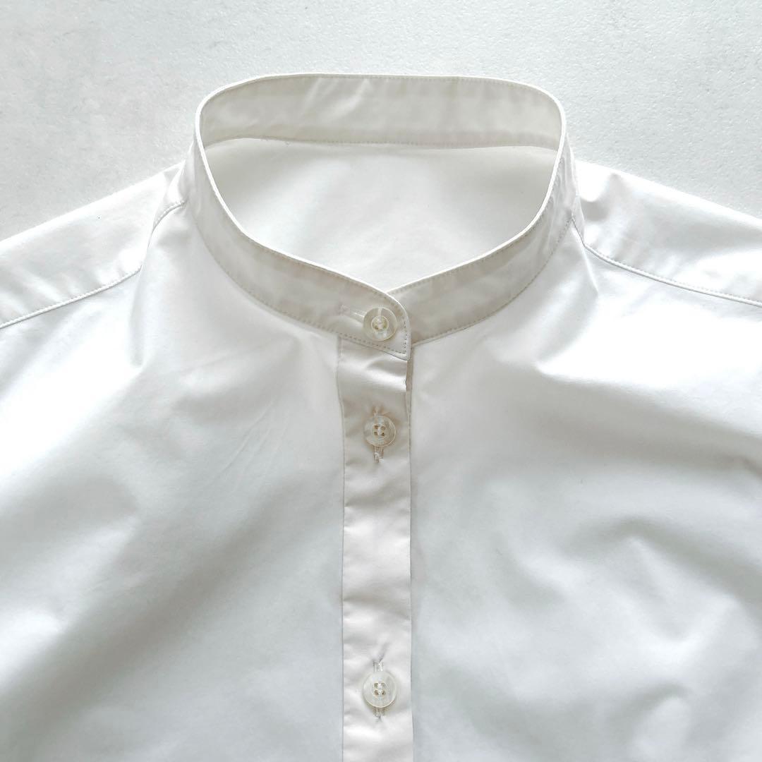 23年モデル✨完売　ルフィル　ソロテックスレイヤードブラウス　バンドカラー白現行