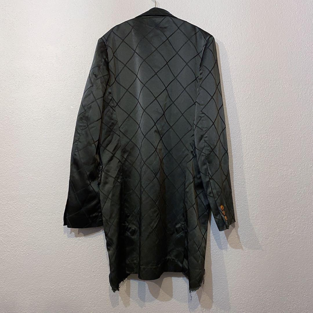 コムデギャルソンオムプリュス エステルサテン製品染めスカラップジャケット