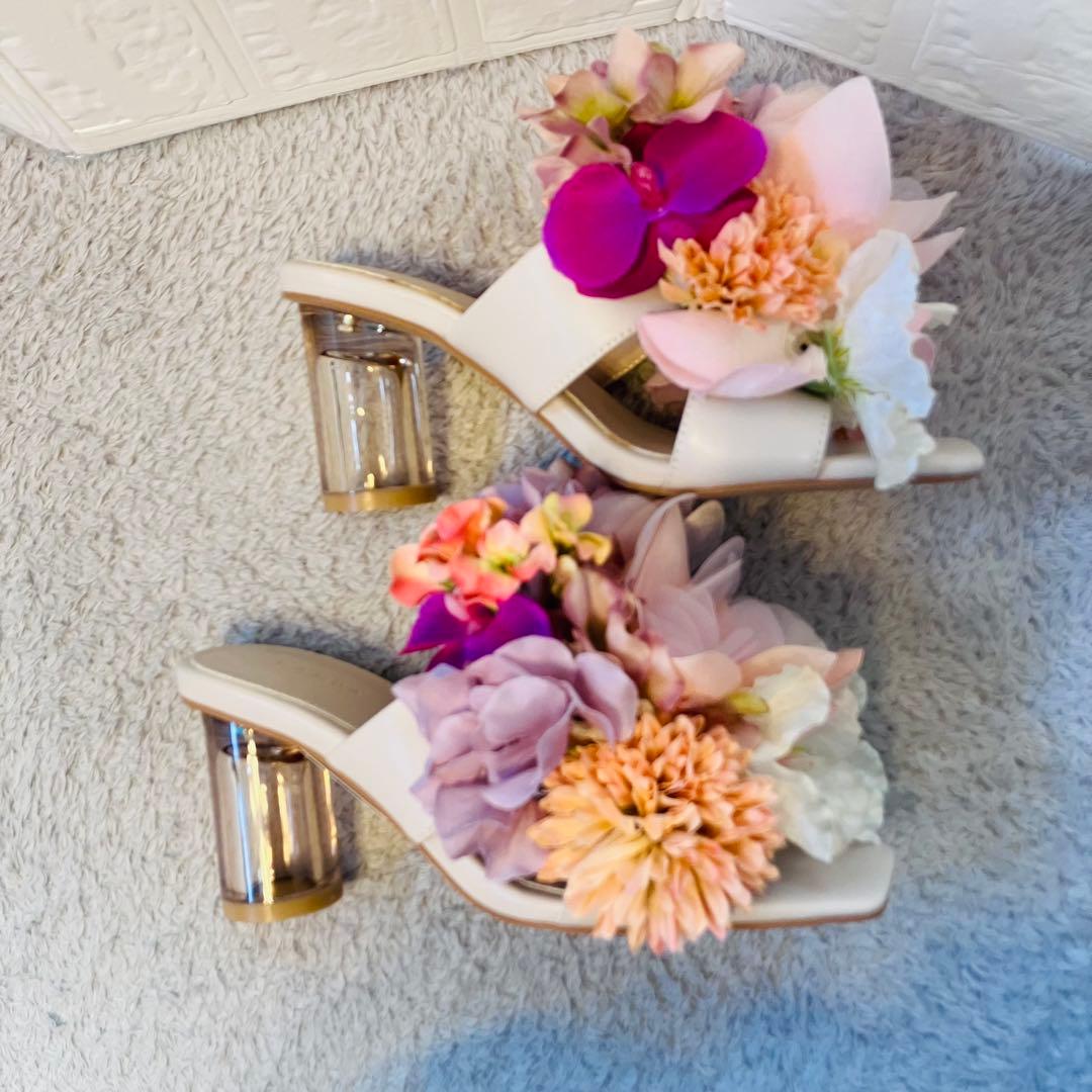 【超希少】RANDA フラワーブーケミュールサンダル Sサイズ