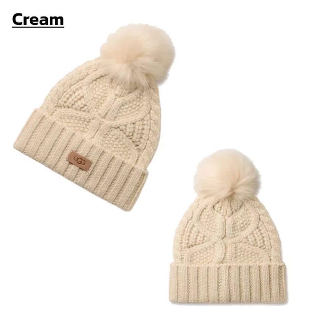 UGG ニット帽(クリーム)★新品未使用★