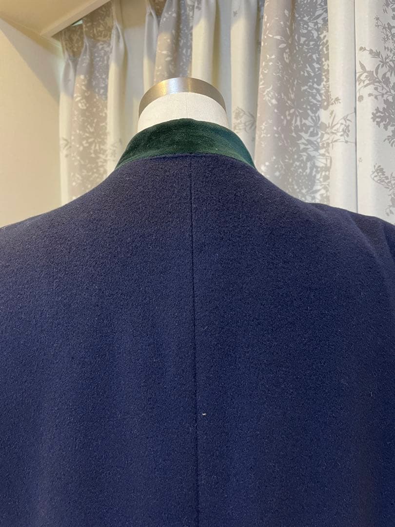 裕*様 ネイビー グリーンカラー テーラードコート