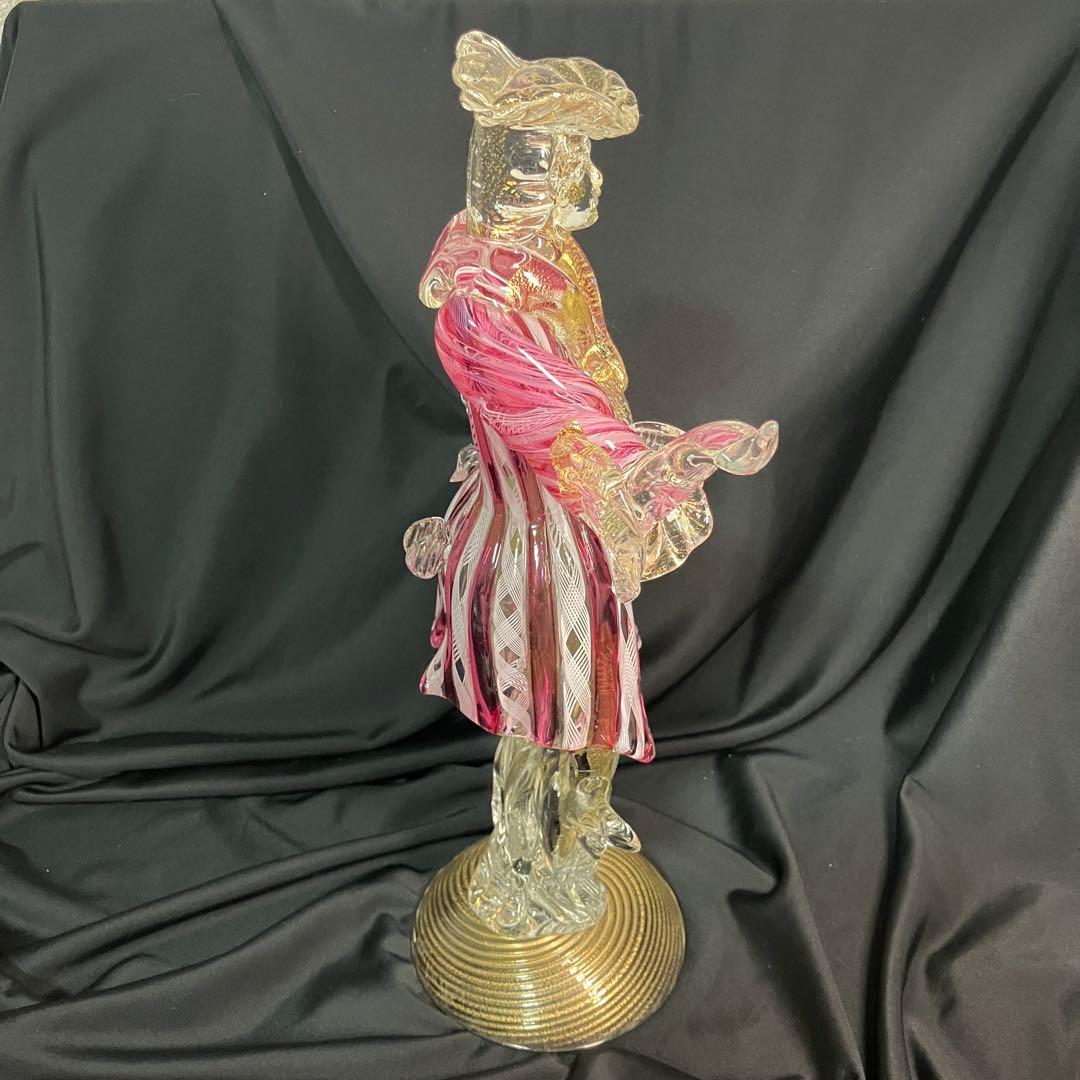 【匿名配送/希少】ベネチアングラス/ムラーノ/金彩/大型フィギュリン/工芸品