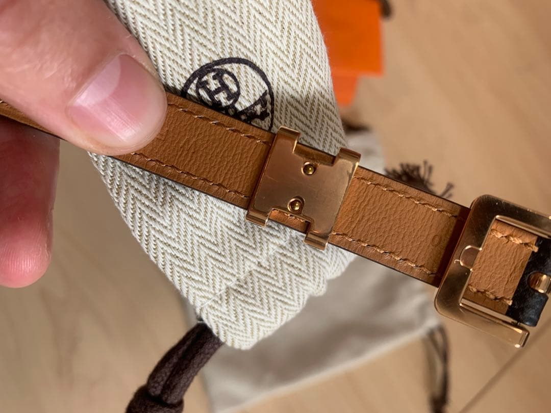 極美品HERMES エルメス　ベルトポップＨ　ブラック／ゴールド ピンクゴールド