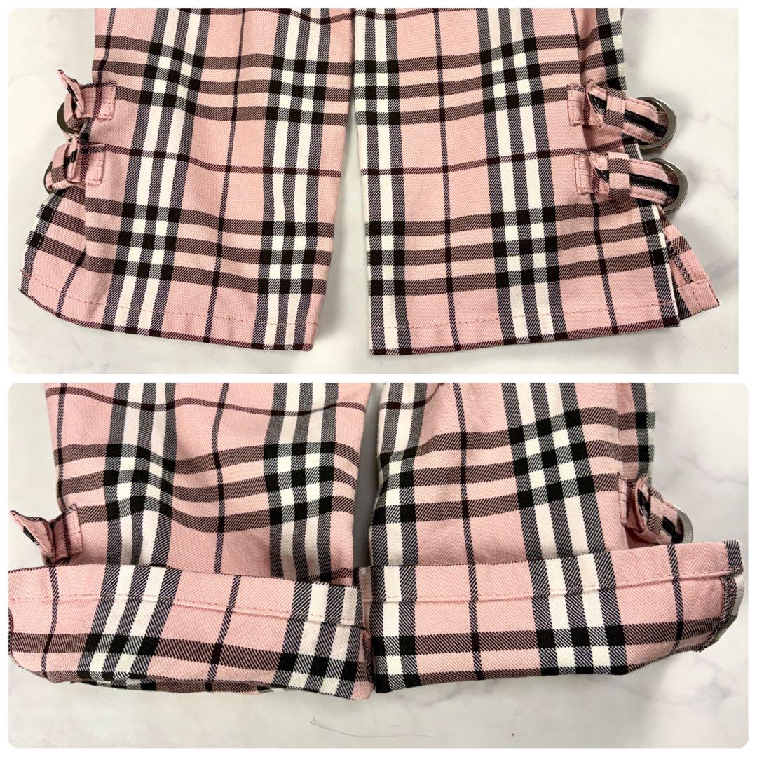 バーバリーブルーレーベル クロップドパンツ ピンク 38