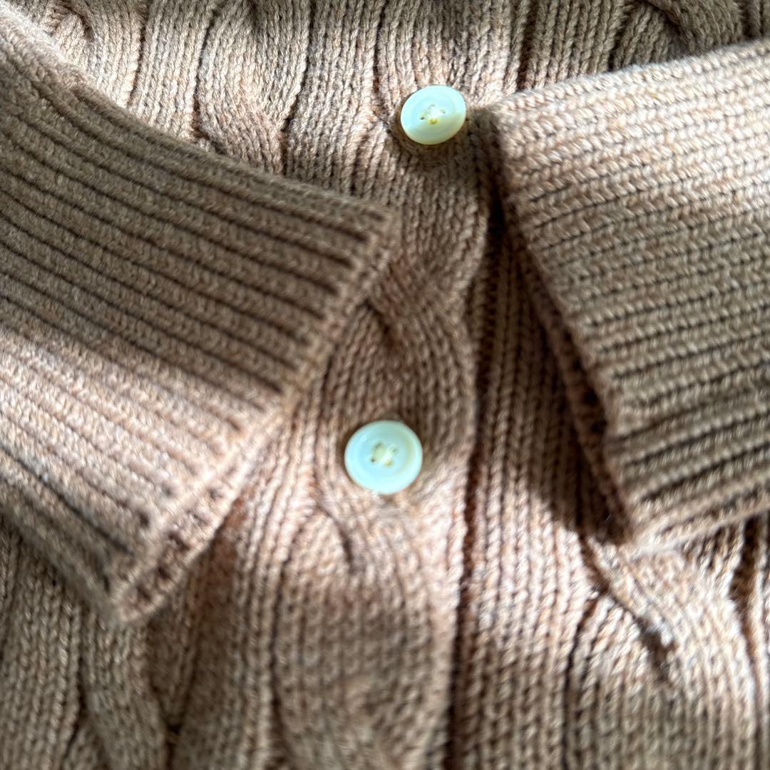 ラルフローレン　キャメル　コットンアランガーディガン　160