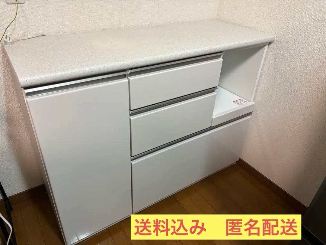 ニトリ　キッチンカウンターアルミナ2 120CT WH