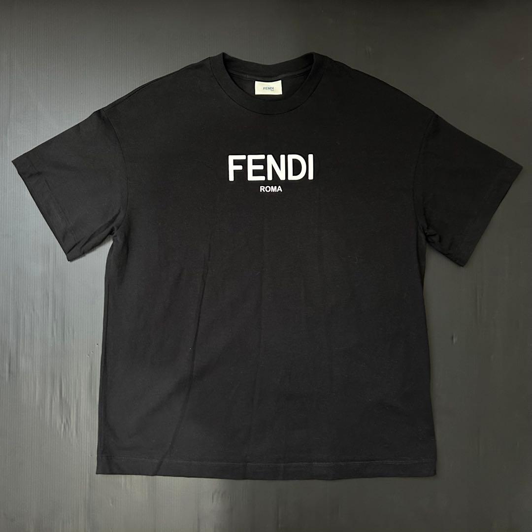 【大人もOK】FENDI キッズTシャツ ブラック ブランド ロゴ 正規品