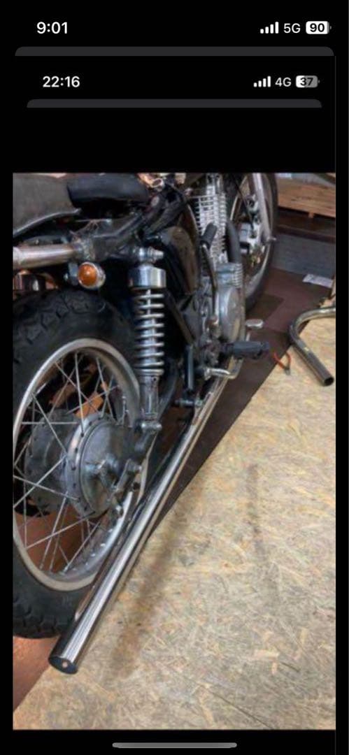 nico、sr400 ストレートマフラー　ステンレス製　磨き400番