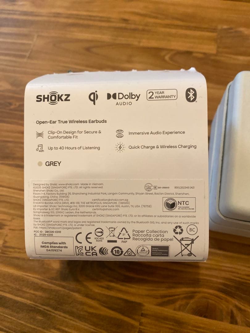 【ほぼ未使用】Shokz OpenDots ONE ケースのみ　グレー シルバー