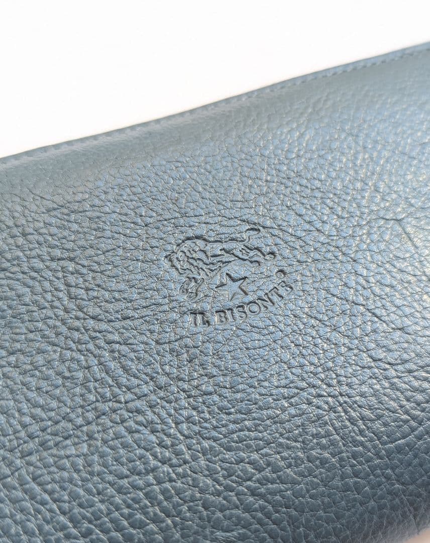 イルビゾンテ【限定色デニムブルー】ラウンドジップロングウォレット 希少 男女兼用