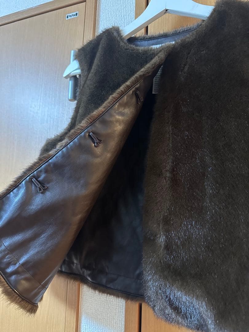 ダブルスタンダードクロージング　sov. ミンクフェイクファーベスト　ブラウン