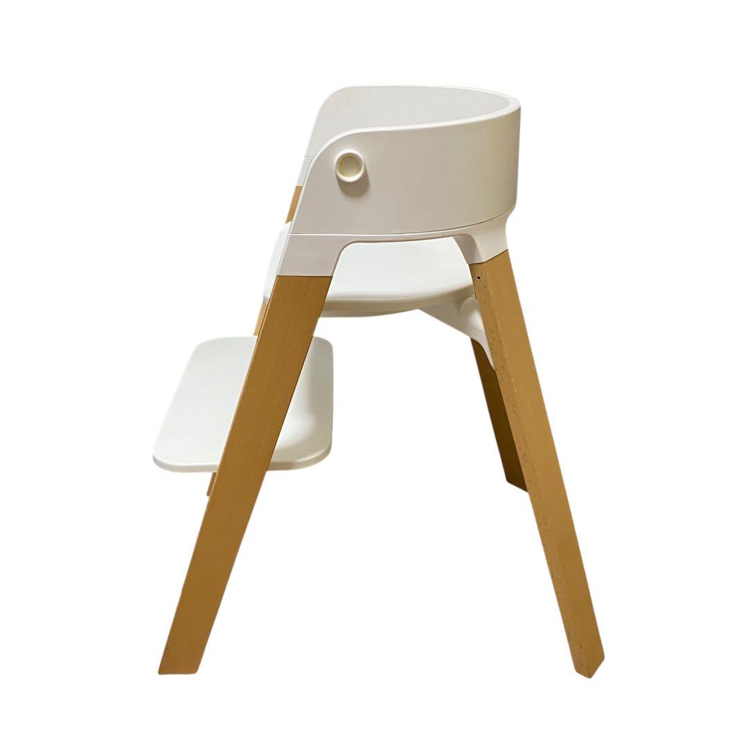 【良品】STOKKE ステップスチェア ホワイト/ナチュラル