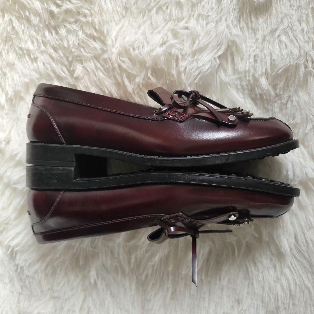 TOD'S タッセルローファー　バーガンディー　24cm