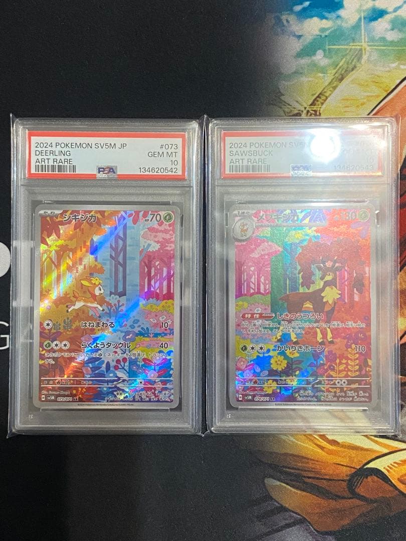 【PSA10連番】ポケモンカード シキジカ、メブキジカ AR 2枚セット