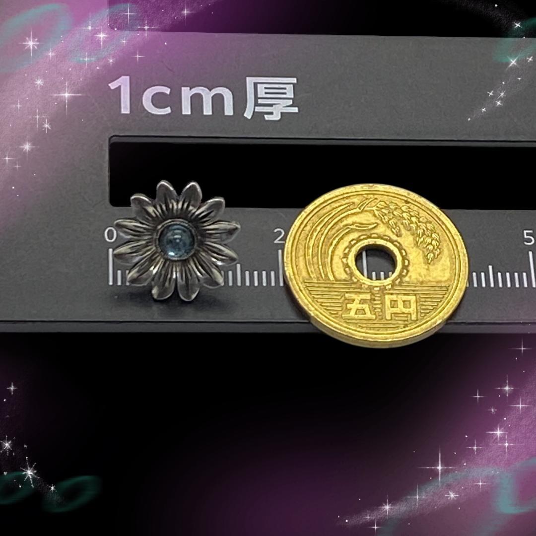 《美品》 グッチ　ピアス片耳　フラワー　カラーストーン　SV925　保存袋付き