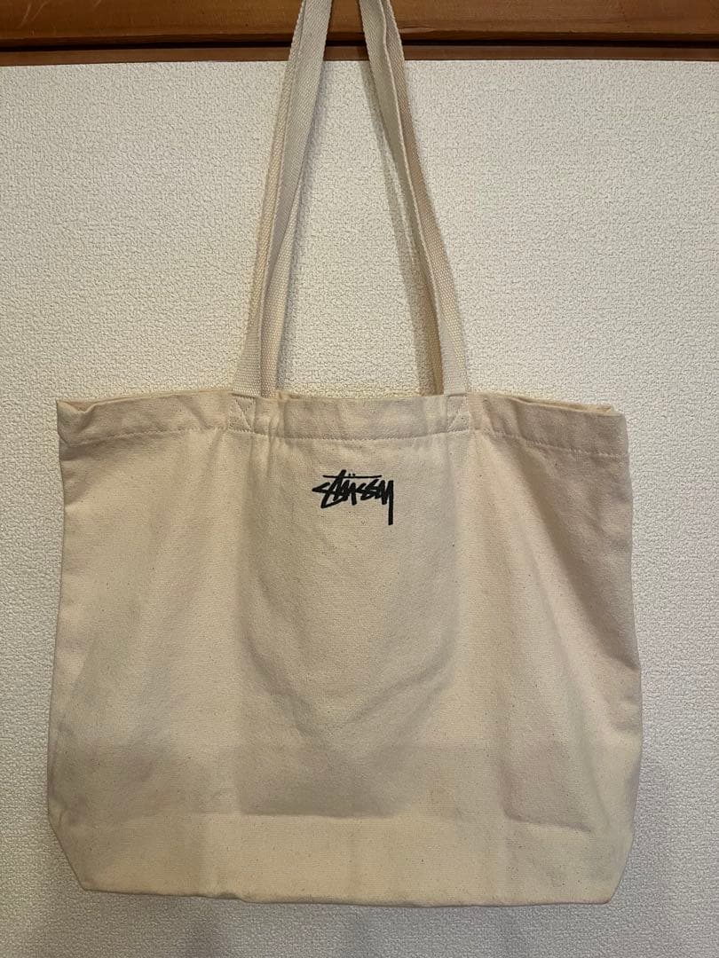 Stussy ロゴ入り エコバッグ アイボリー