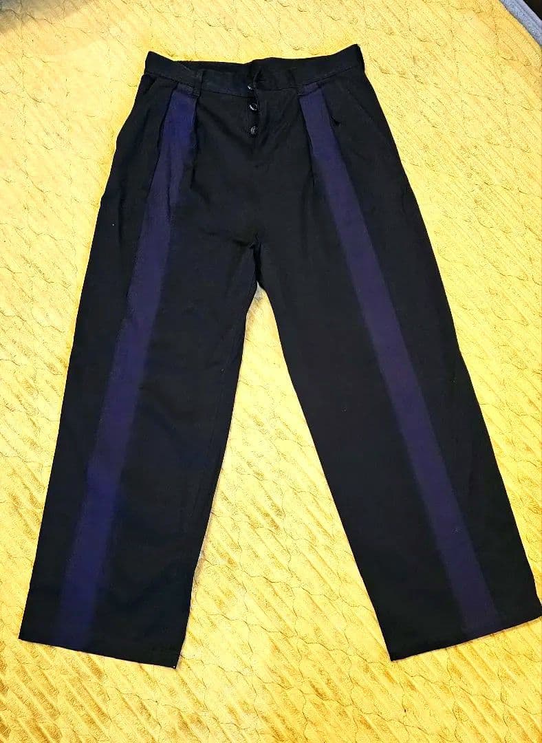 シャリーフ　ワイドパンツ　ブラック　パープル