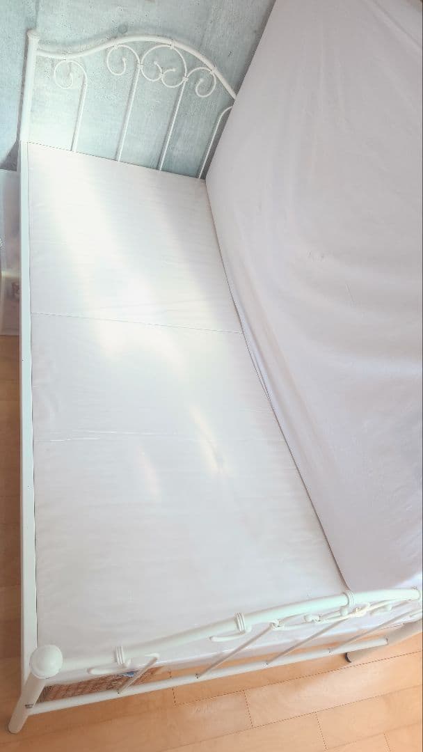 【姫系家具】姫系ベッド・ワイヤーベッド白・ベッドフレーム