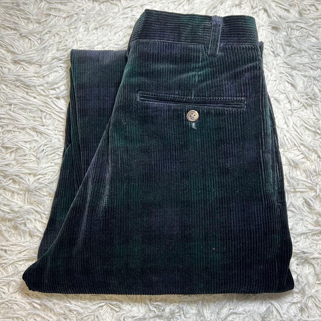 レア　ポロラルフローレン 90s 2タック チェック コーデュロイパンツ