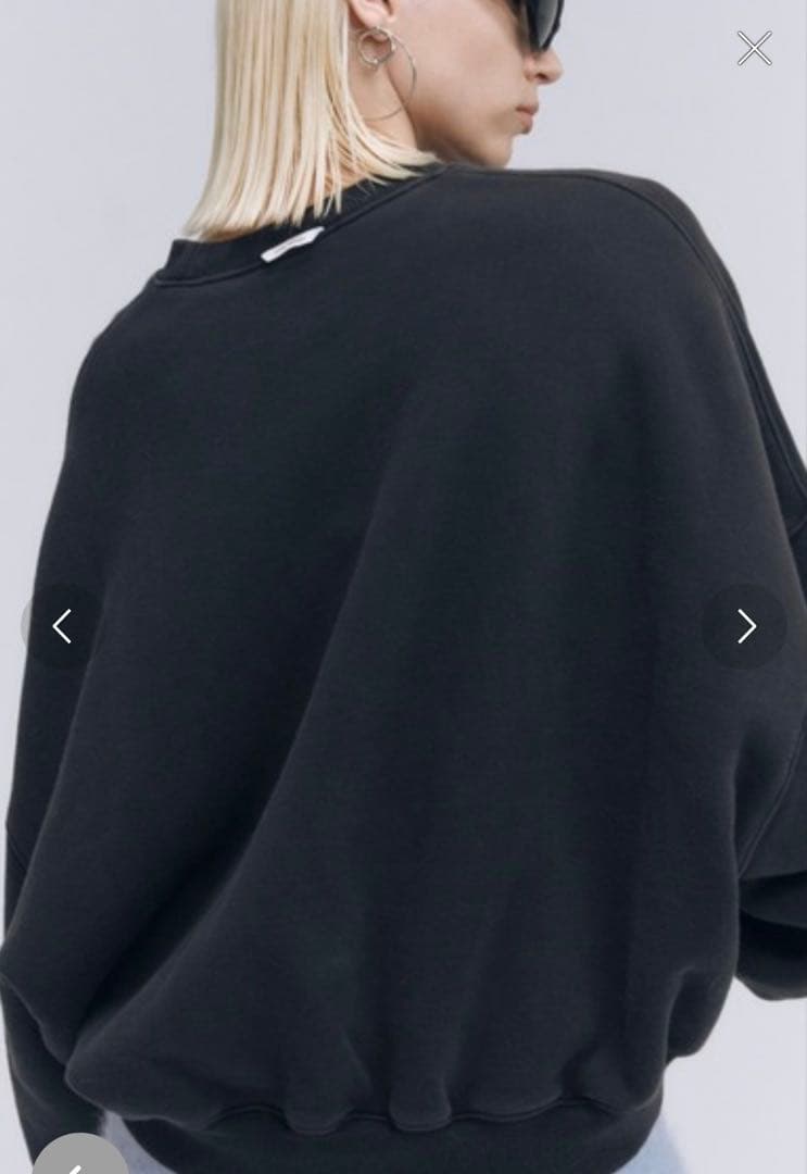 JOSE MOON パール オーバーサイズスウェット ブラック