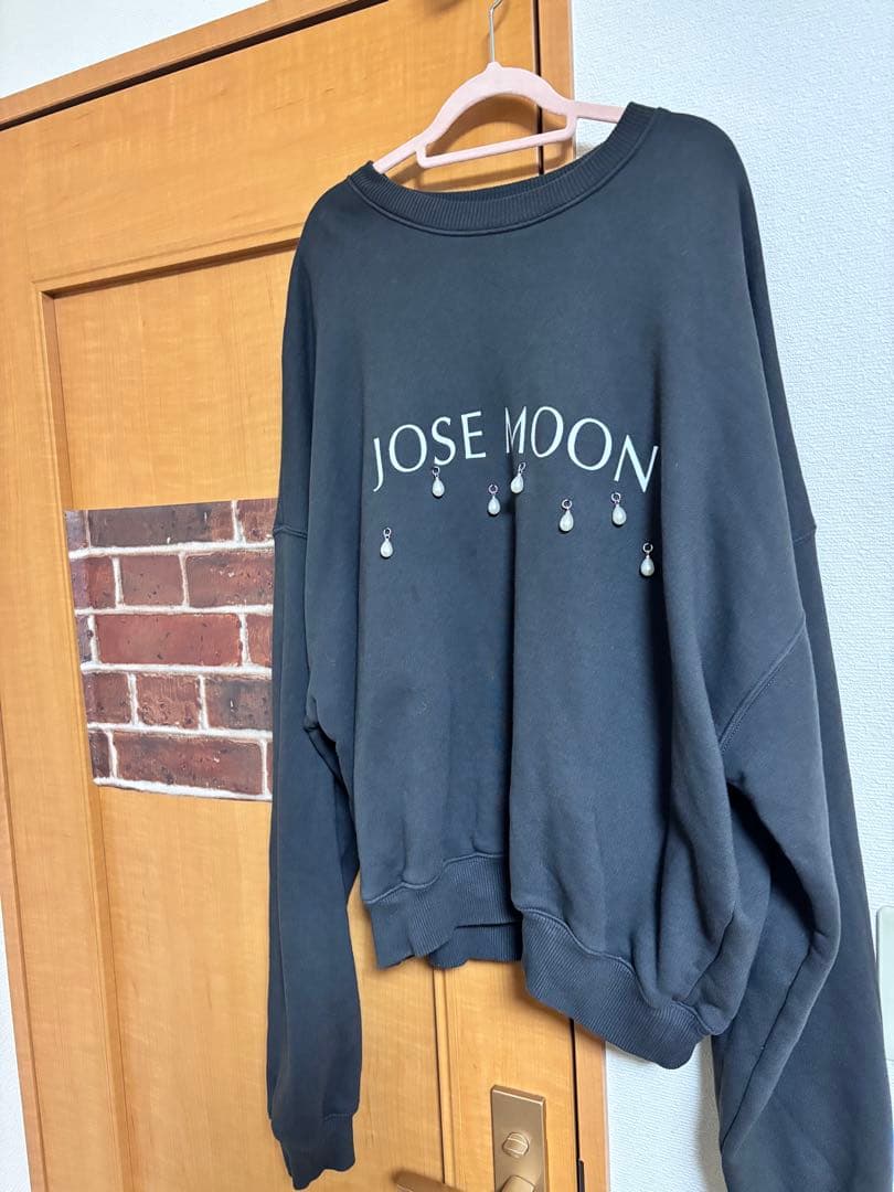 JOSE MOON パール オーバーサイズスウェット ブラック