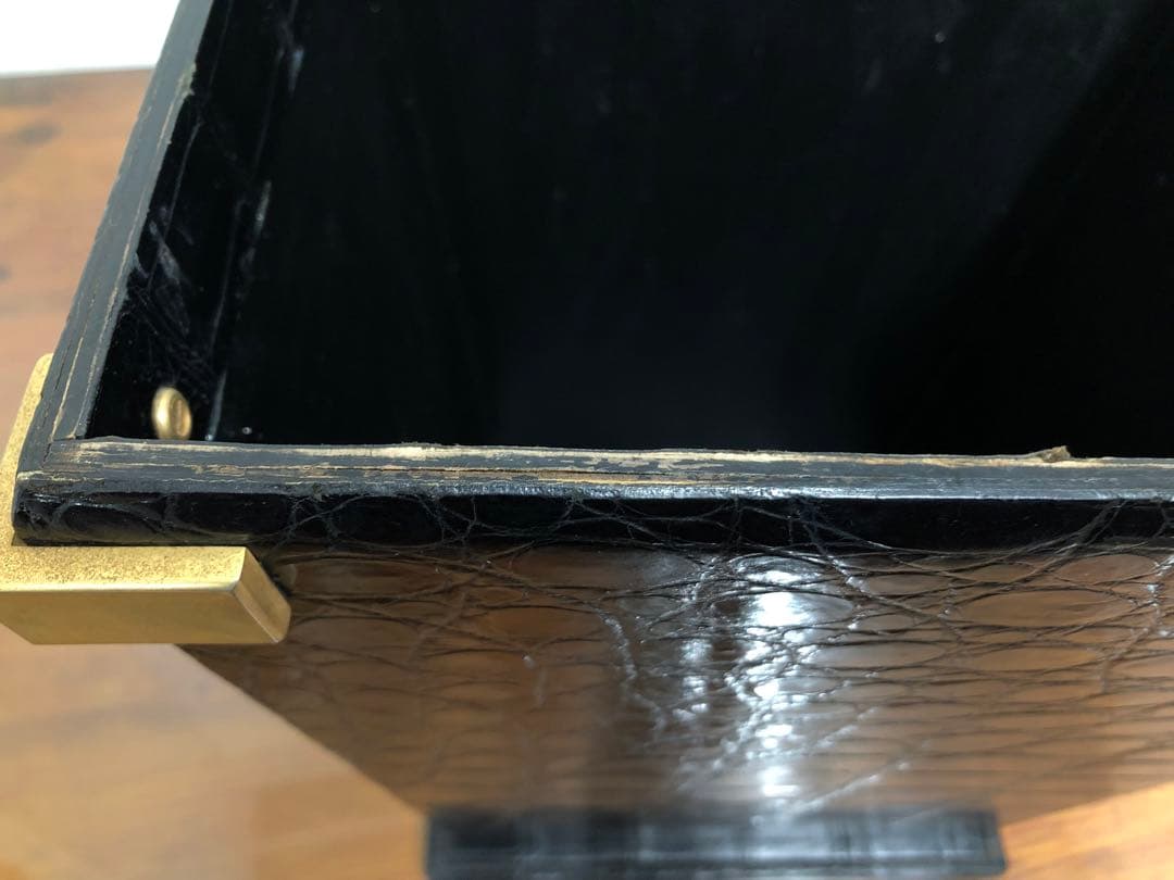 Marius Patte マリウスパット クロコダイル革 ダストボックス ゴミ箱