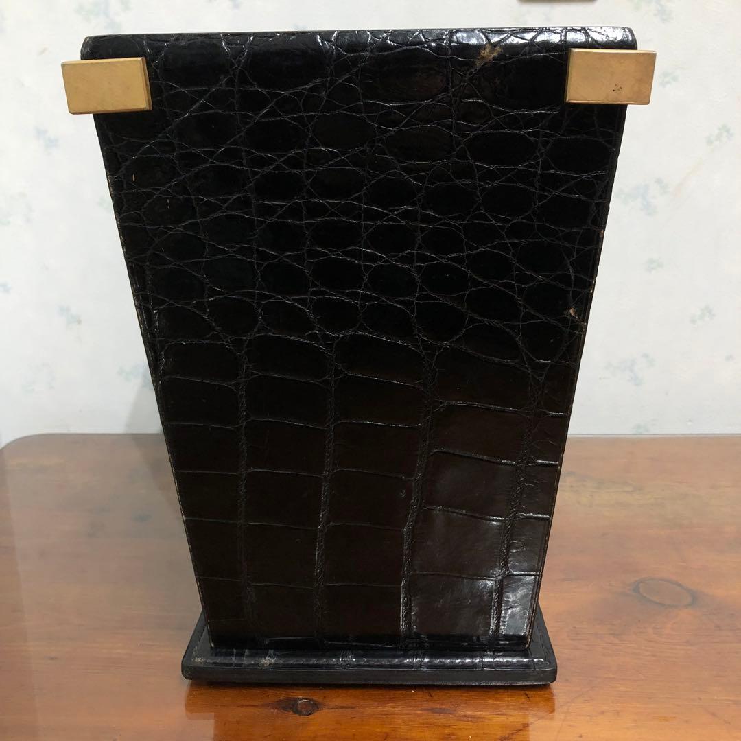 Marius Patte マリウスパット クロコダイル革 ダストボックス ゴミ箱
