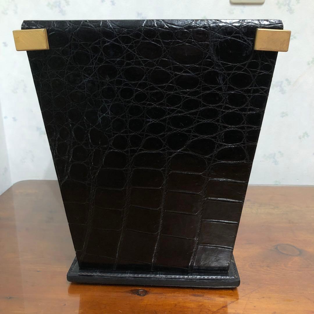 Marius Patte マリウスパット クロコダイル革 ダストボックス ゴミ箱
