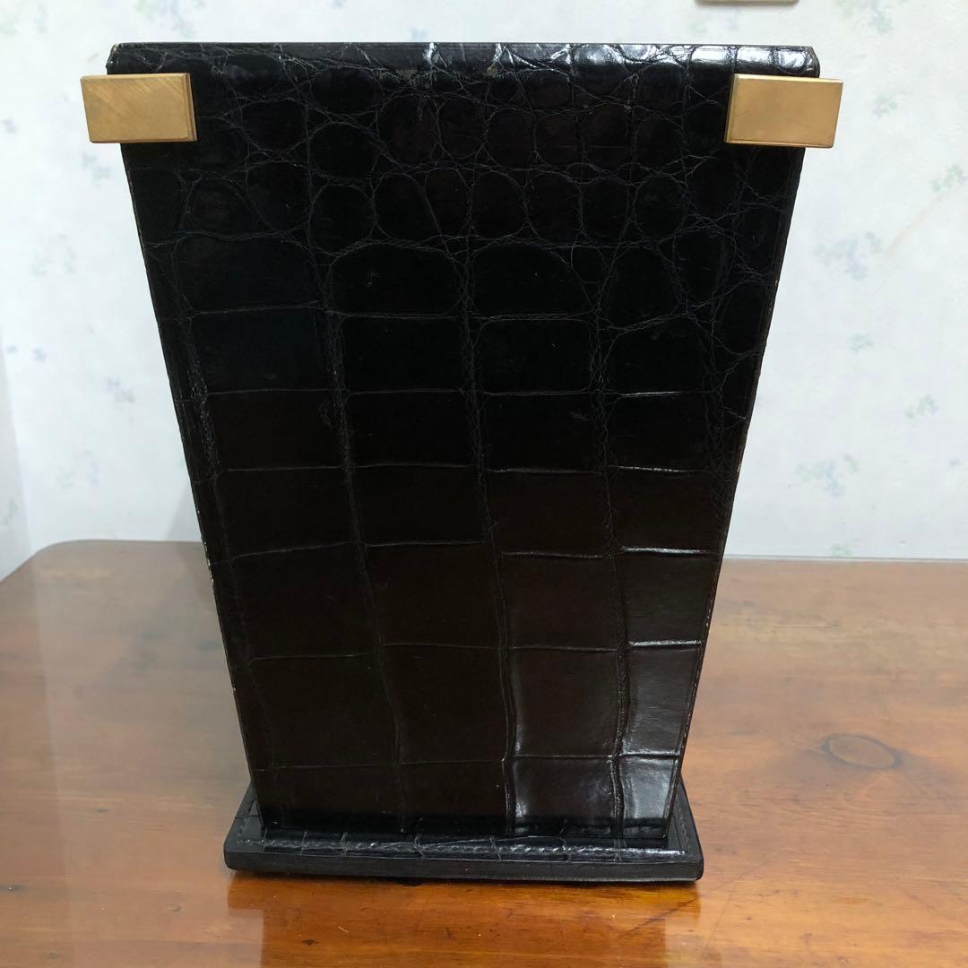 Marius Patte マリウスパット クロコダイル革 ダストボックス ゴミ箱