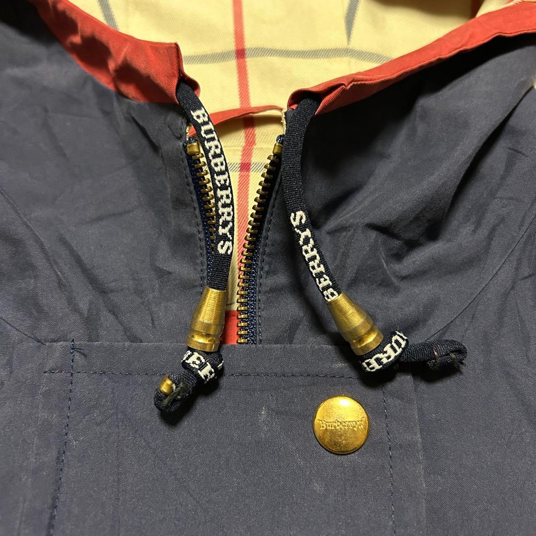 ビッグロゴ バーバリープローサム ジップ ジャケット ハーフコート フード 金釦