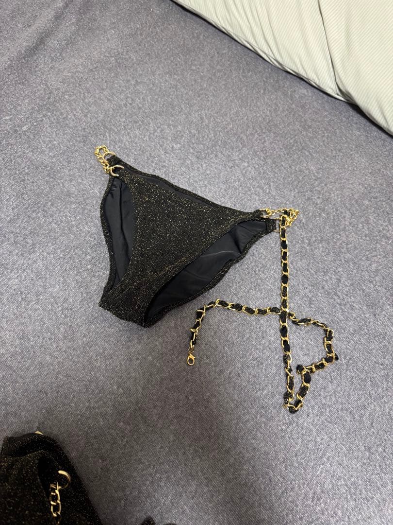 [最安値]ALENCY アレンシー グリッターチェーンビキニ BLACK
