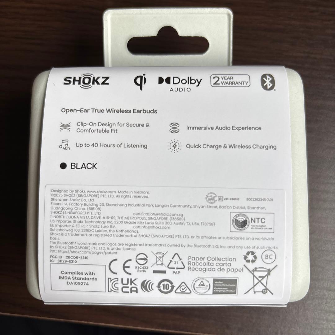 【本日限定値下げ】SHOKZ OpenDots One ブラック