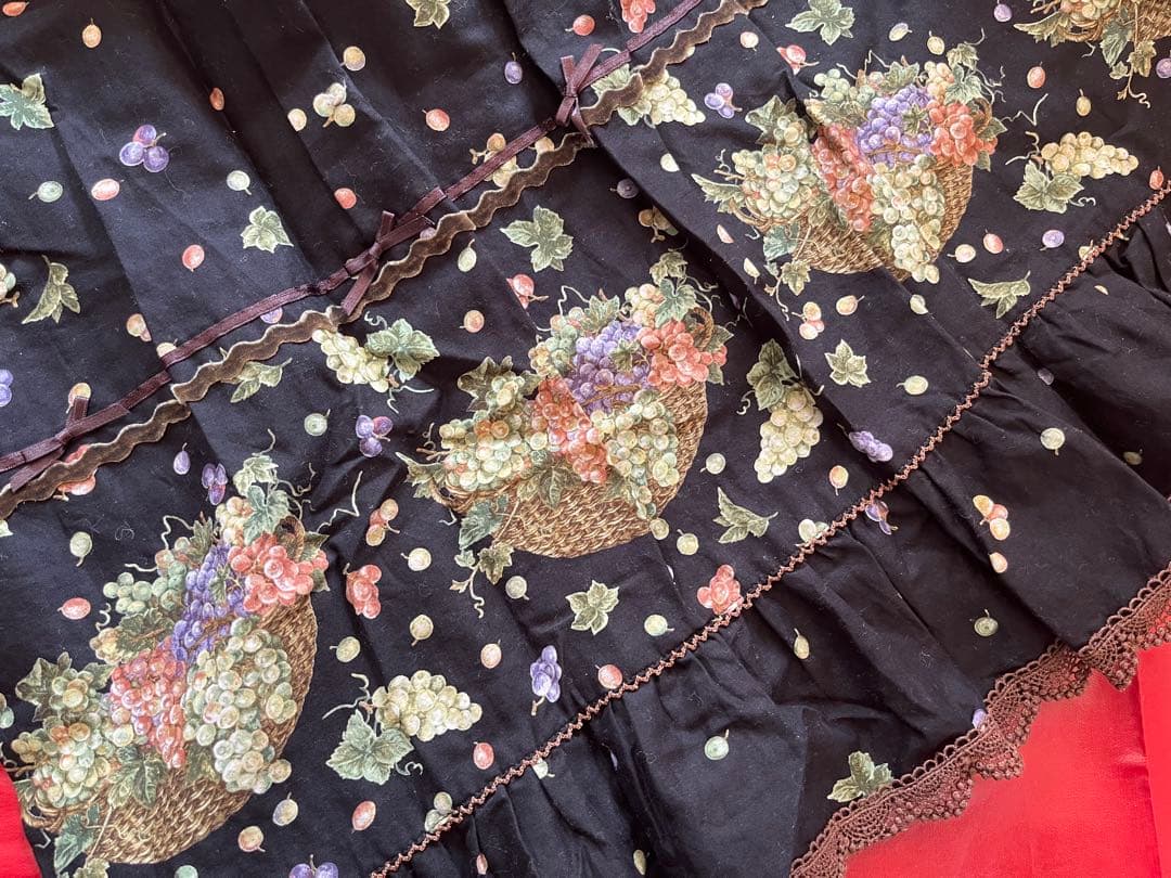 PINK HOUSE　未使用　かご盛りぶどう　ノースリーブチュニック　黒