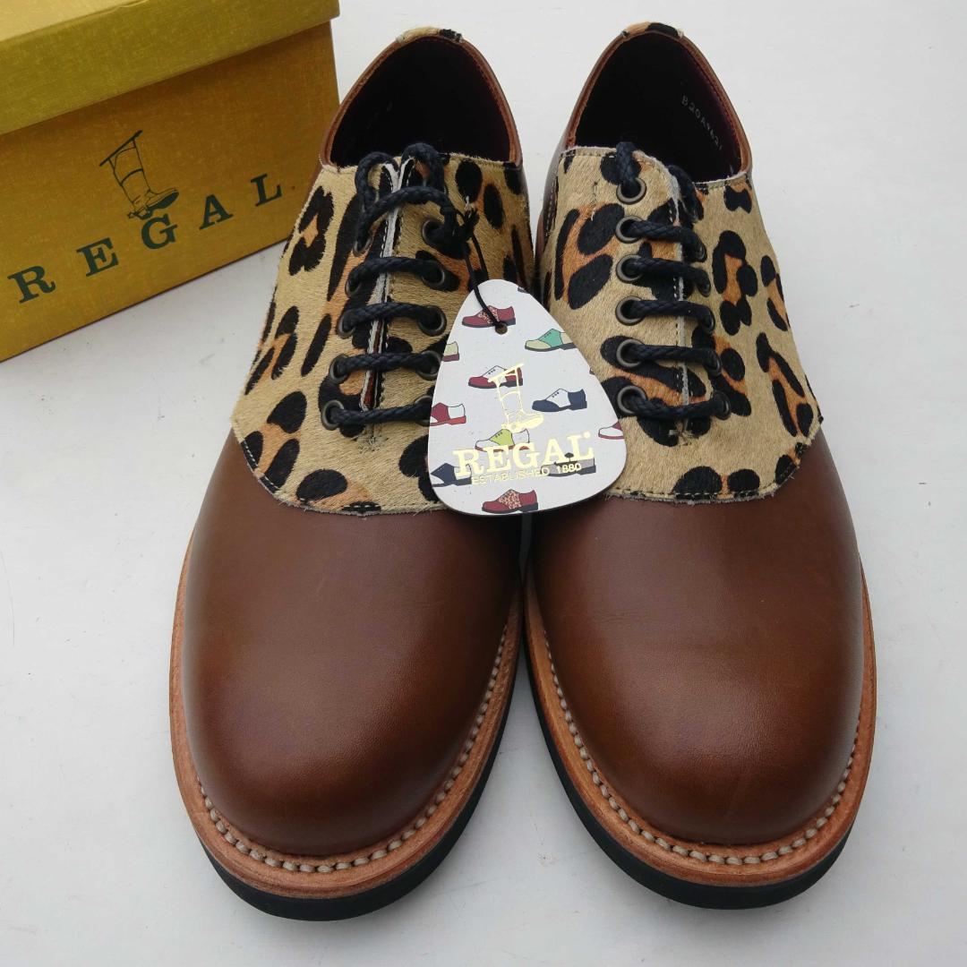 新品希少/限定　REGAL リーガル レオパード豹柄ヒョウ柄サドルシューズ27