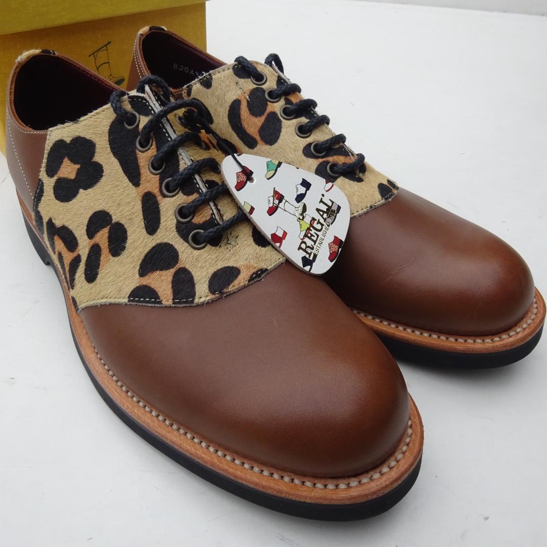 新品希少/限定　REGAL リーガル レオパード豹柄ヒョウ柄サドルシューズ27
