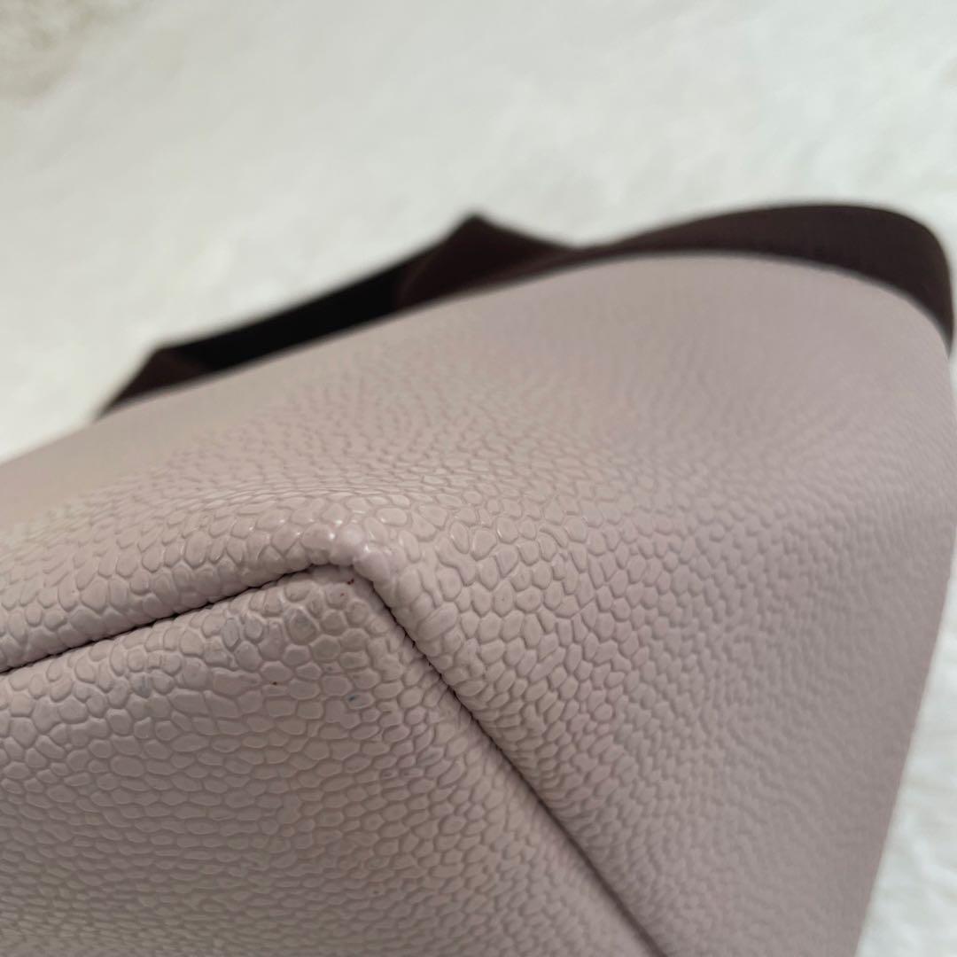 美品 エルベシャプリエ 701GPリュクス舟型トートS ハンドバッグ ピンク