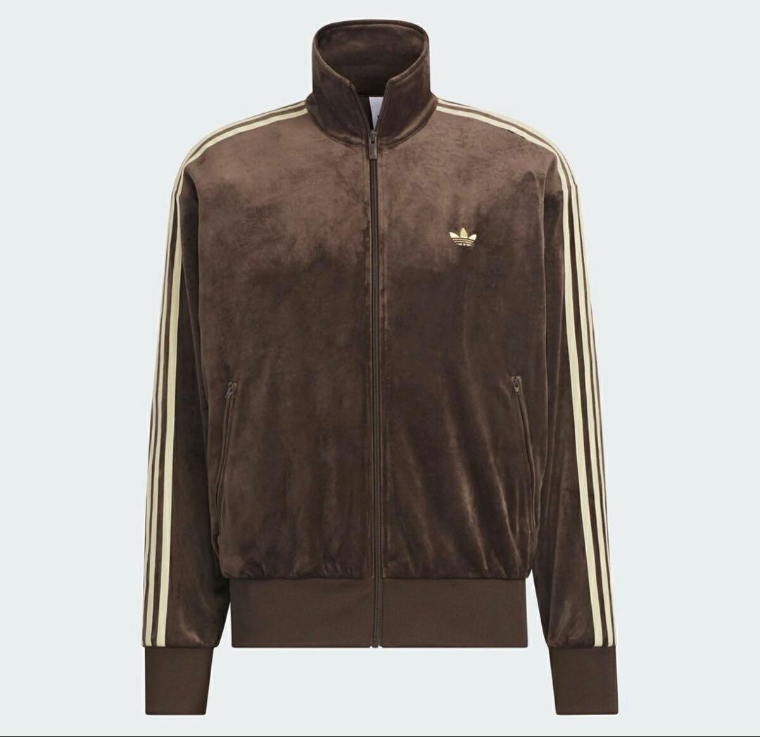 【新品】adidas トラックトップ ベロア　M　ダークブラウンKD9373
