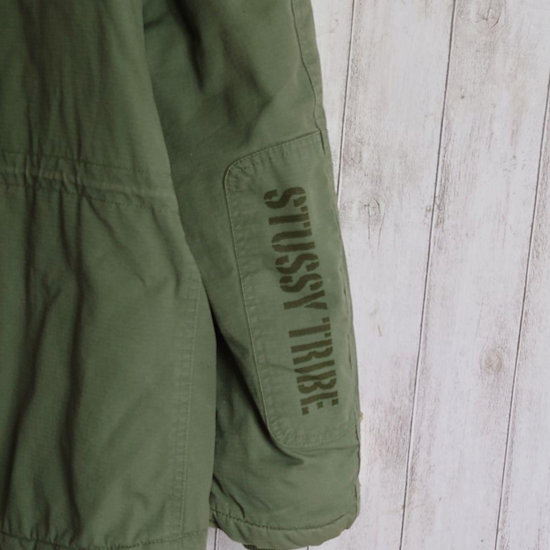 【激シブ】OLDSTUSSY☆リアルファーモッズコート希少入手困難カーキグリーン