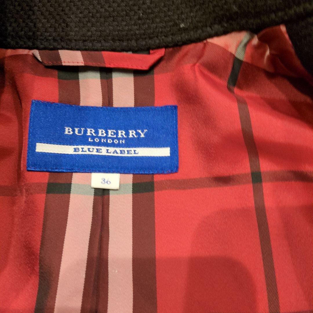 希少 バーバリーブルーレーベル ピーコート ナポレオン ジャケット 黒 S 36