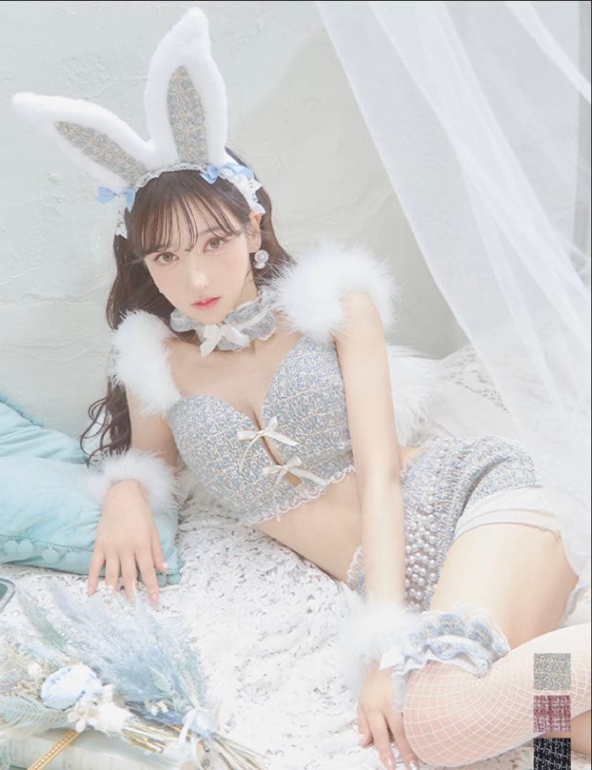 最終値下げ　シュガー　ファーツイードバニーセットアップ　xsサイズ