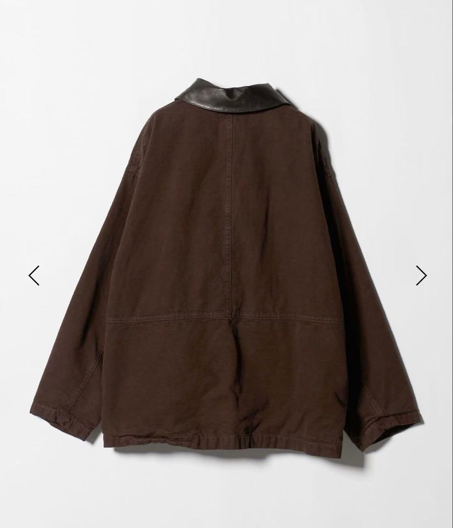 新品HグラデーションOCカバーオールサイズM襟レザーOVY KAJA オーラリー