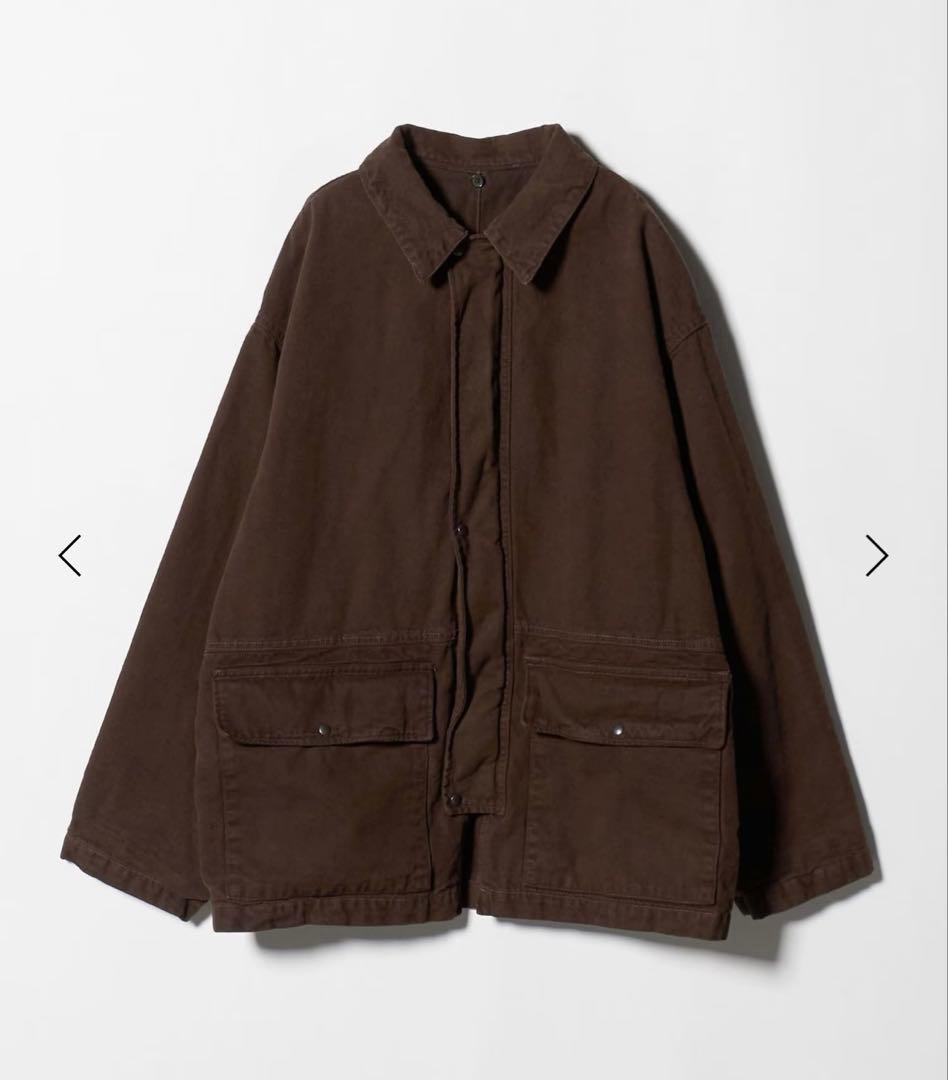 新品HグラデーションOCカバーオールサイズM襟レザーOVY KAJA オーラリー