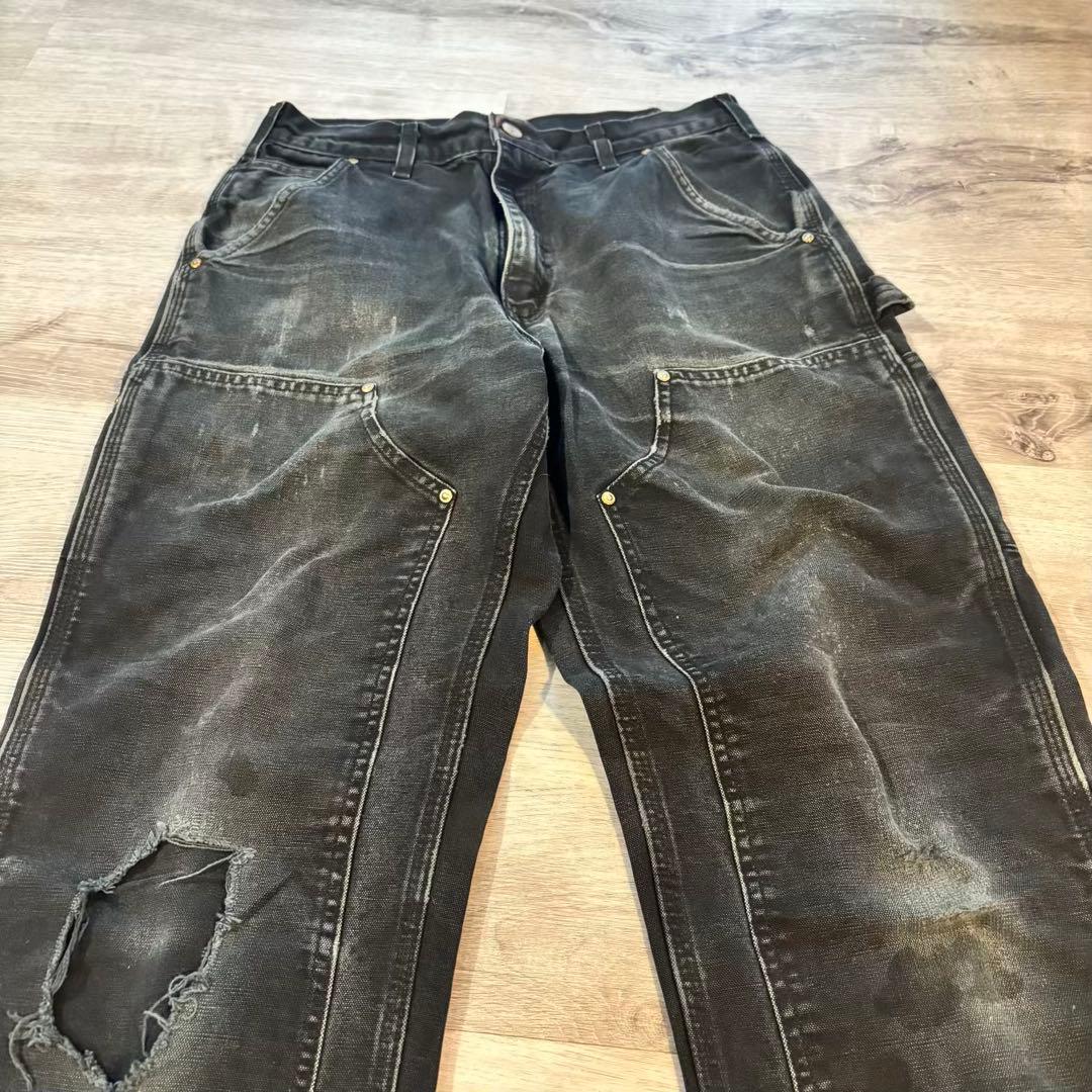【鬼ヒゲ】Carhartt B01 BLK USA製ブラック ダブルニー#518