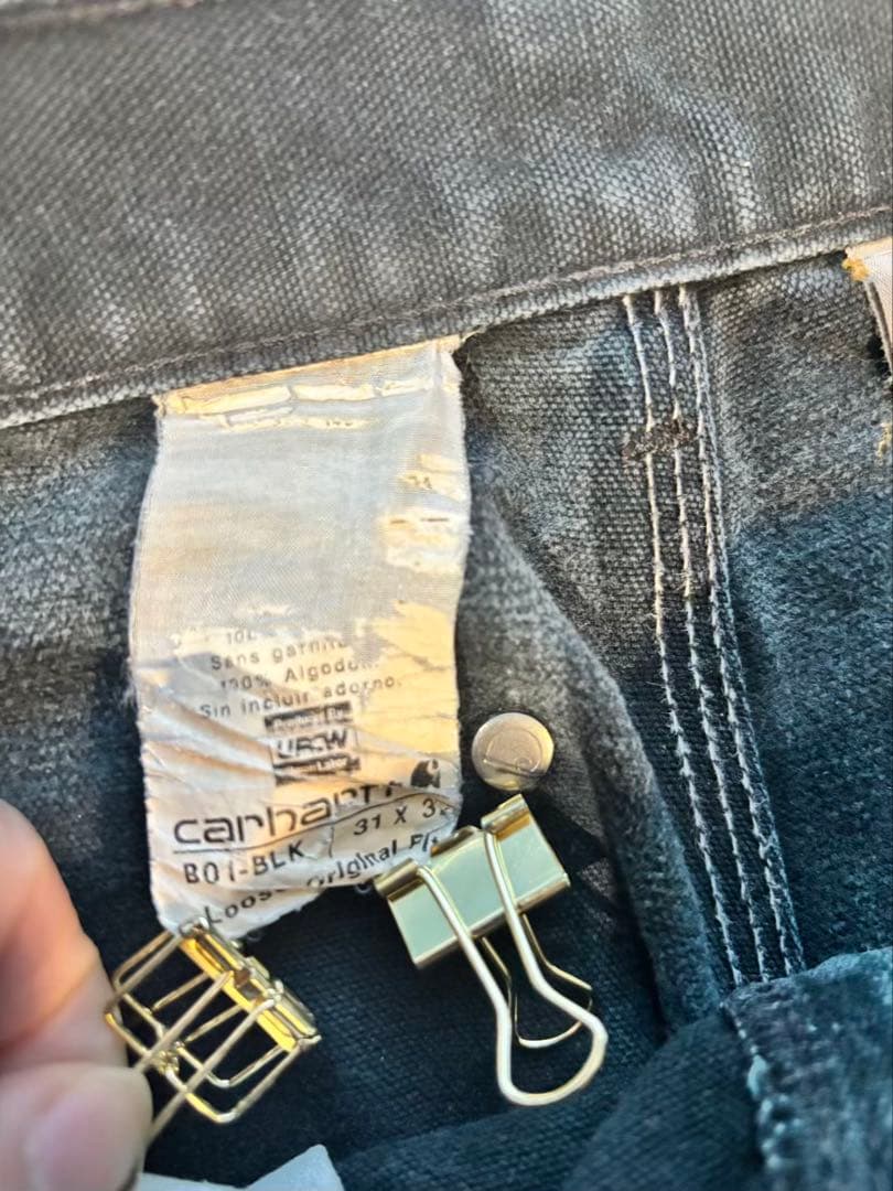 【鬼ヒゲ】Carhartt B01 BLK USA製ブラック ダブルニー#518