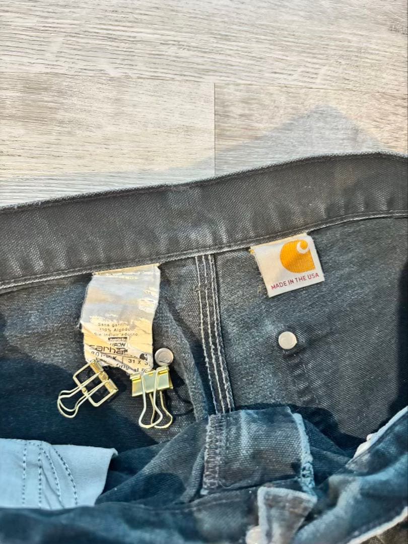 【鬼ヒゲ】Carhartt B01 BLK USA製ブラック ダブルニー#518